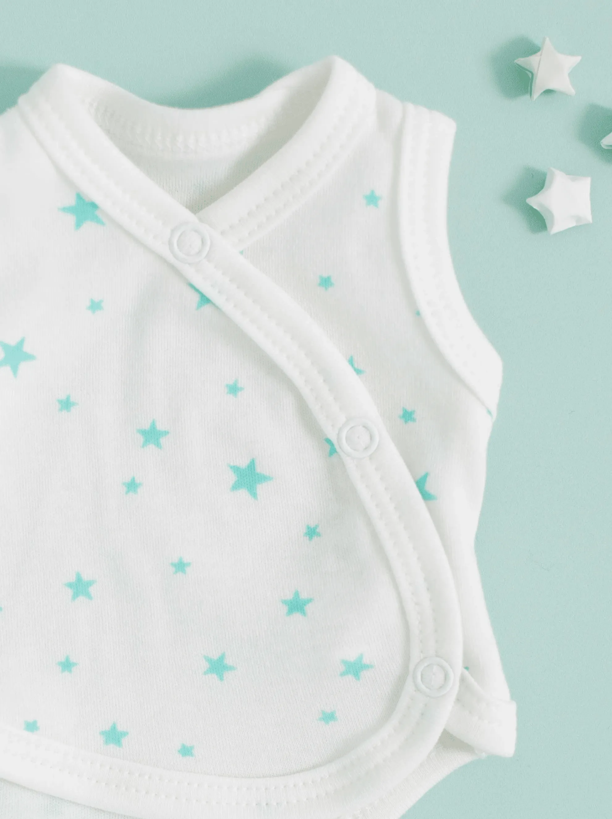 Incubator Vest, Mint Green Stars, Premium 100% Organic Cotton