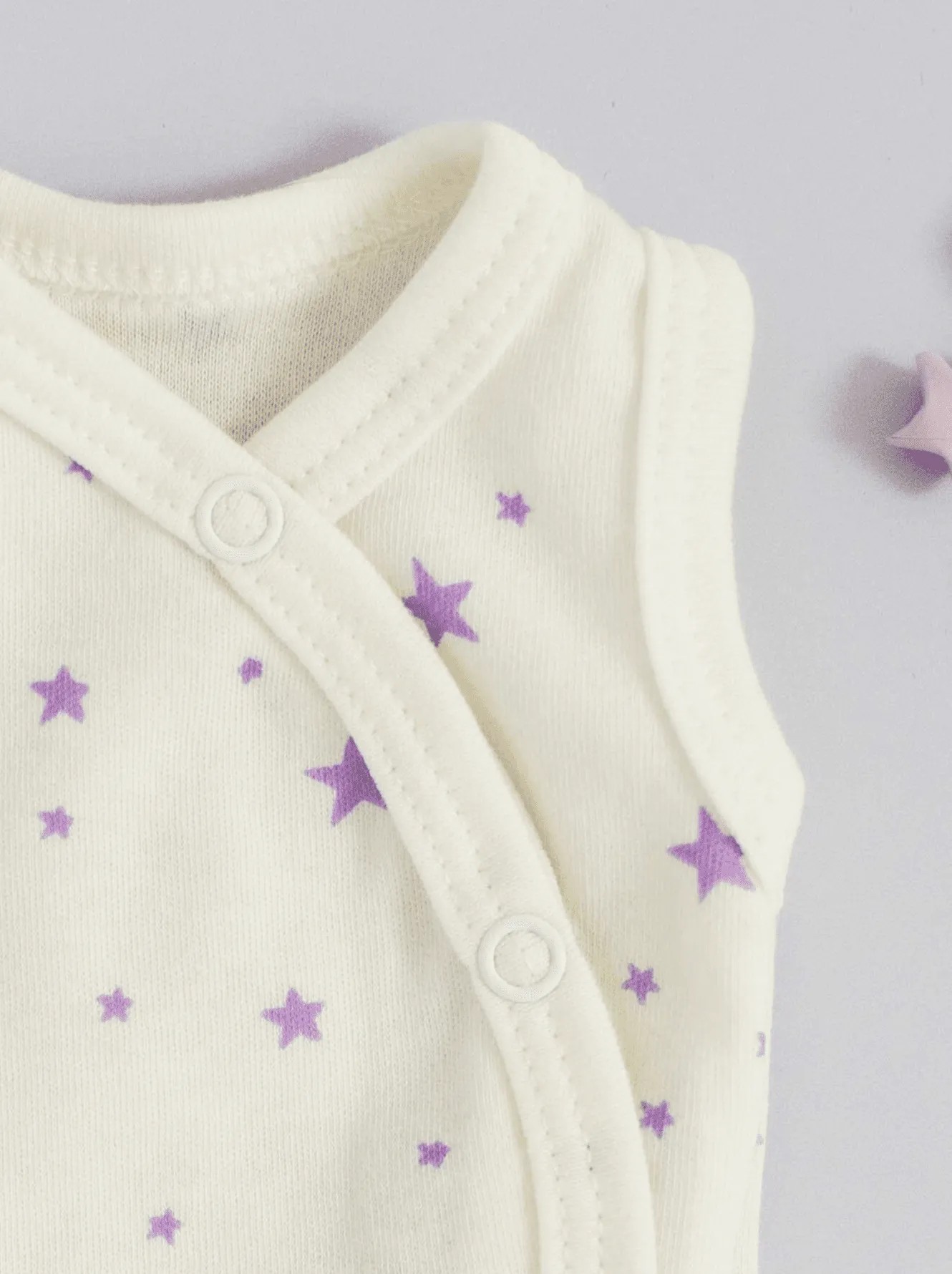 Incubator Vest, Purple Stars, Premium 100% Organic Cotton