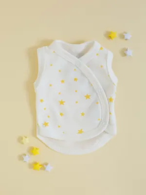 Incubator Vest, Yellow Stars, Premium 100% Organic Cotton