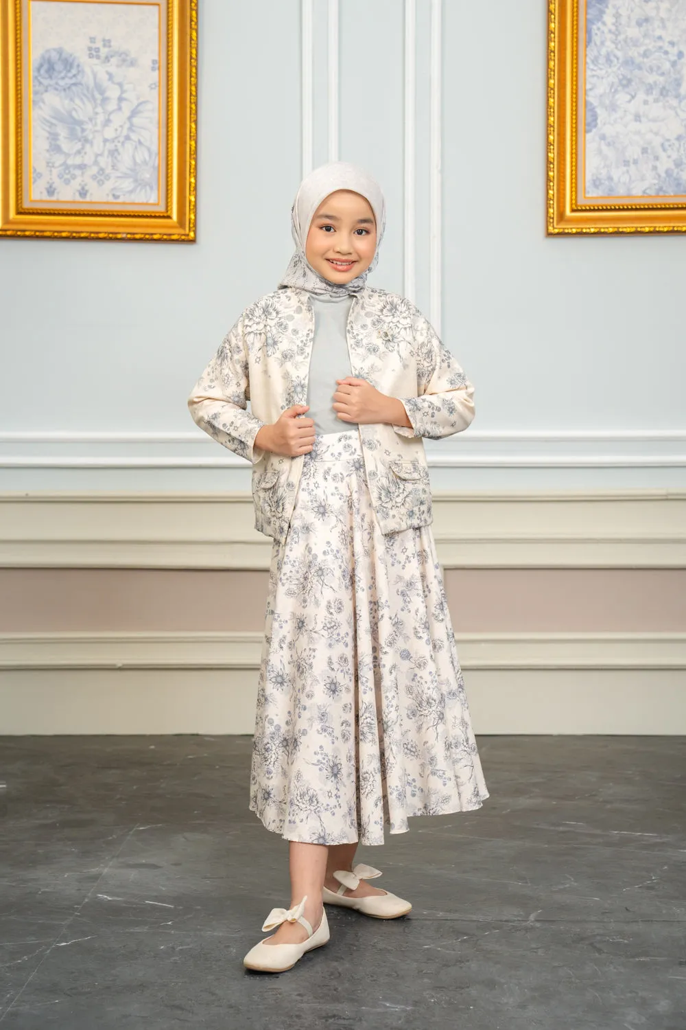 Kananta Blazer & Skirt Set Kids Charcoal Frost