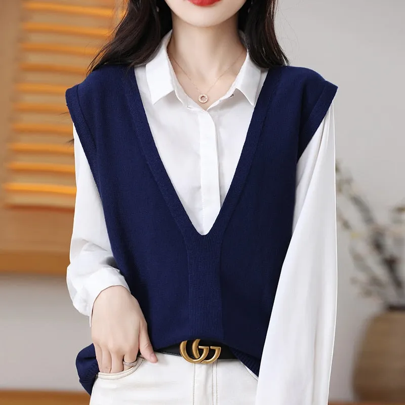 Knitted Sweater Vest for Women