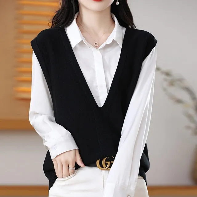 Knitted Sweater Vest for Women