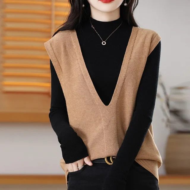 Knitted Sweater Vest for Women