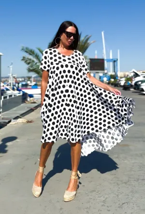 KOSARA Polka Dots Dress