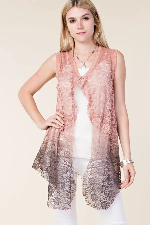 Lace Ombre Vest