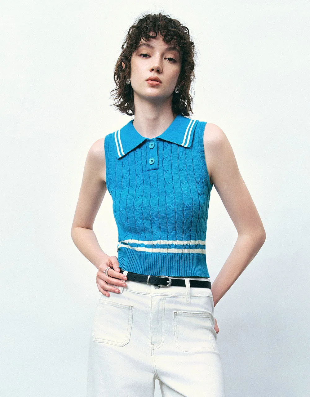 Lapel Knitted Vest