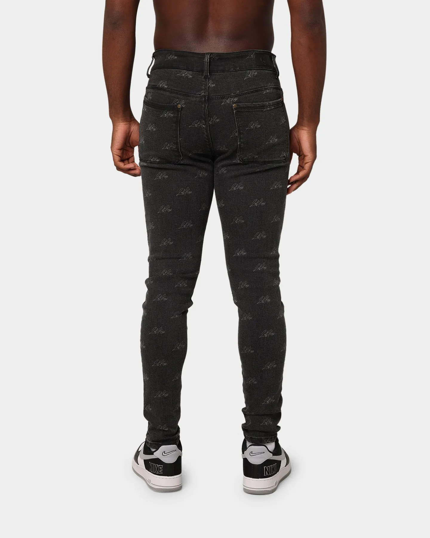 Last Kings Lasered Denim Jeans Black