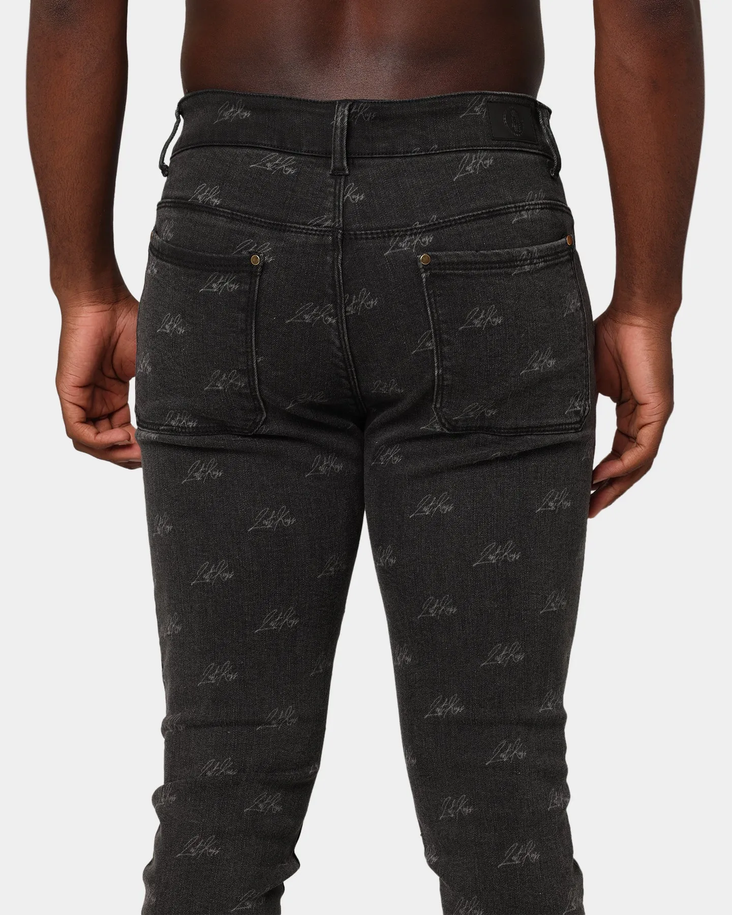 Last Kings Lasered Denim Jeans Black