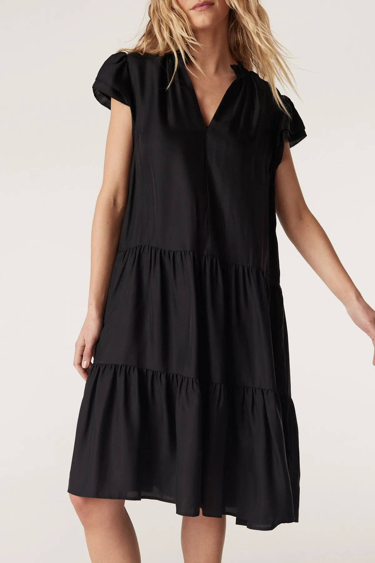 Laura Frill Dress - Black