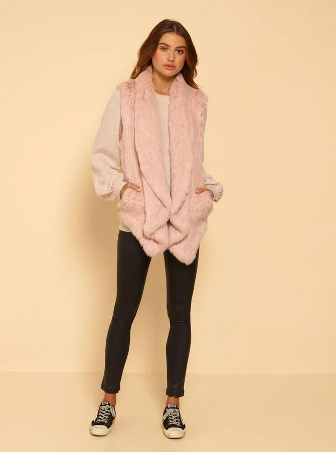 Lush Luxe Fur Vest- Smokey Pink