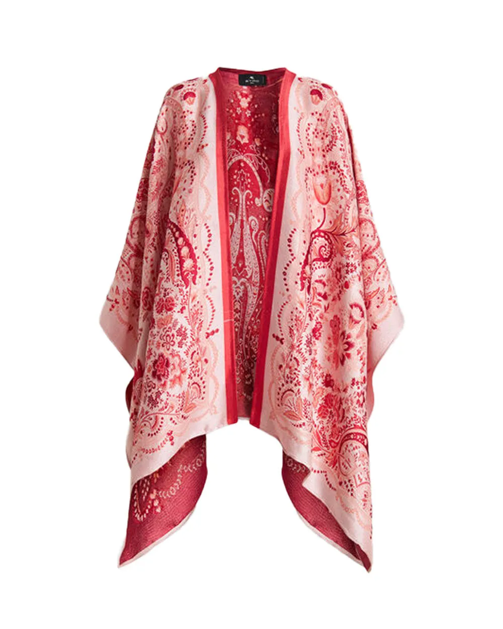 Mantella Jacquard Cape in Red