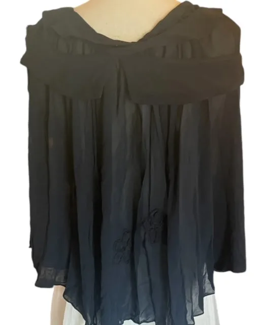 Mazie Cape - Black Rayon Georgette