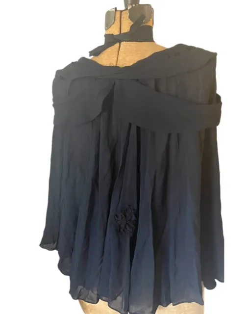 Mazie Cape - Black Rayon Georgette