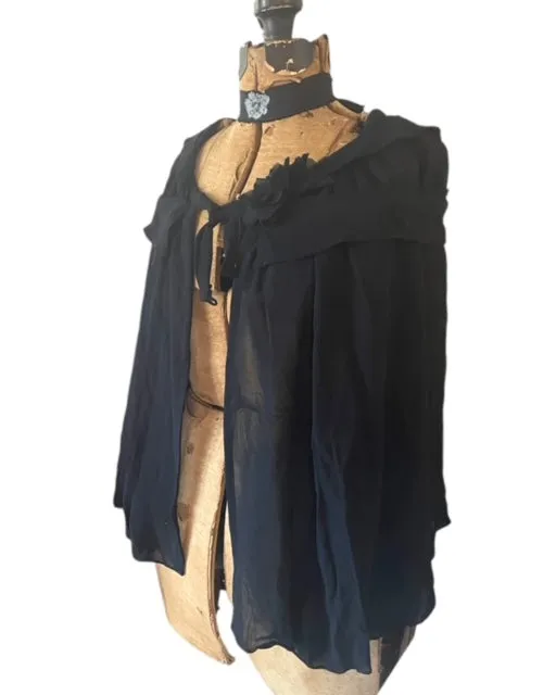 Mazie Cape - Black Rayon Georgette