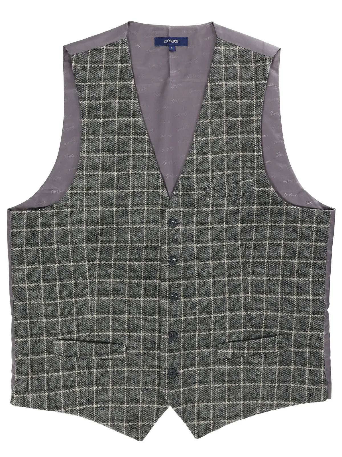 Men's 5 Button Formal Tweed Suit Vest