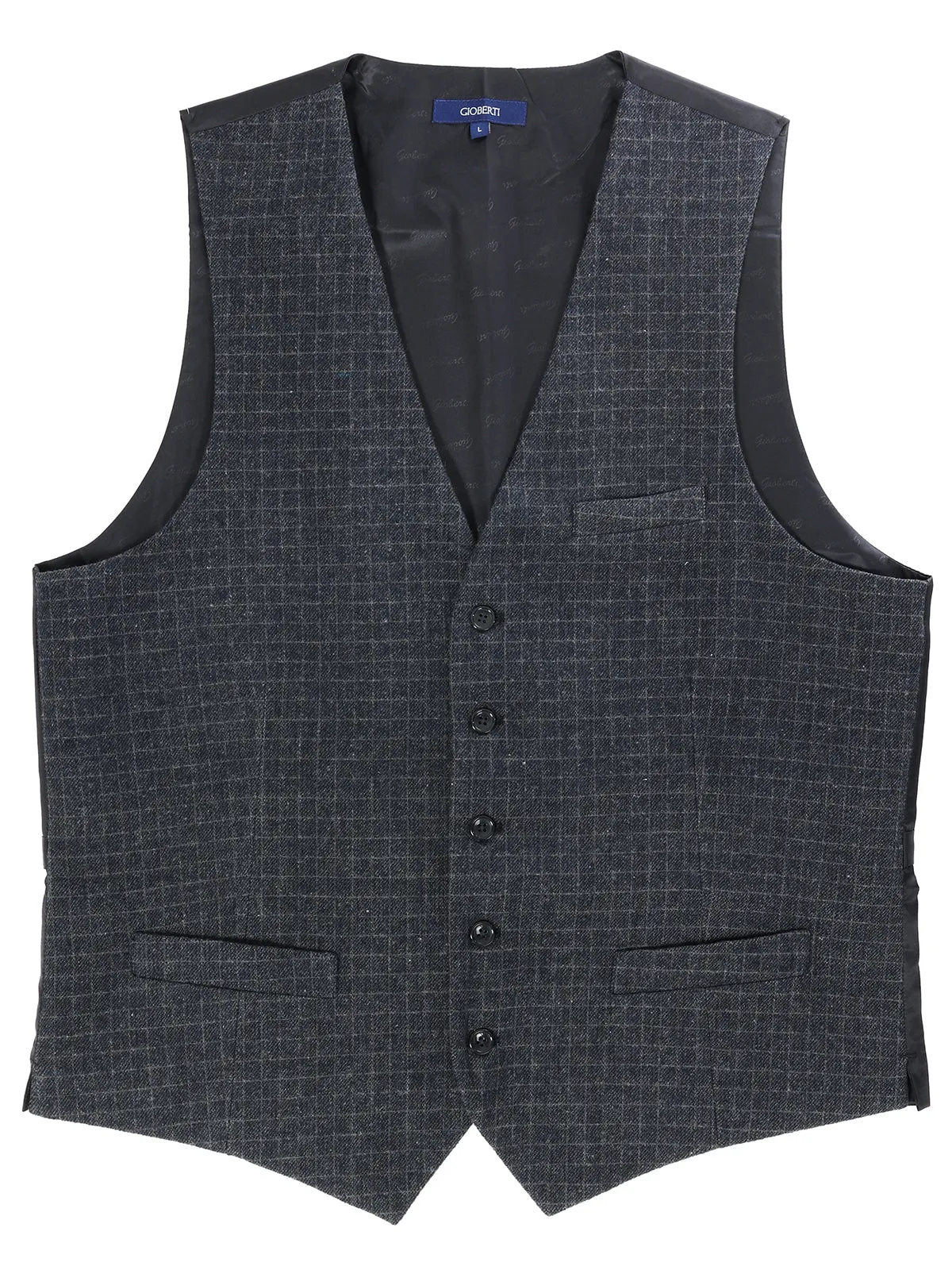 Men's 5 Button Formal Tweed Suit Vest