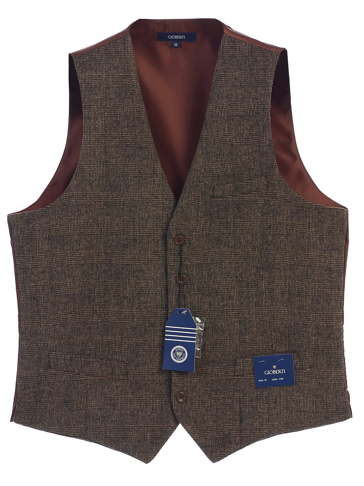 Men's 5 Button Formal Tweed Suit Vest