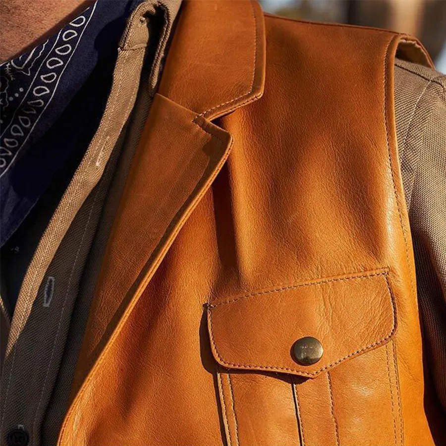 MEN'S FASHION VINTAGE WESTERN LEATHER VEST