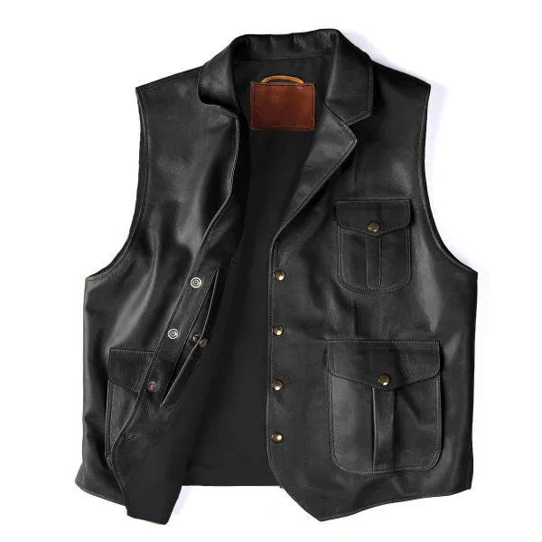 MEN'S FASHION VINTAGE WESTERN LEATHER VEST