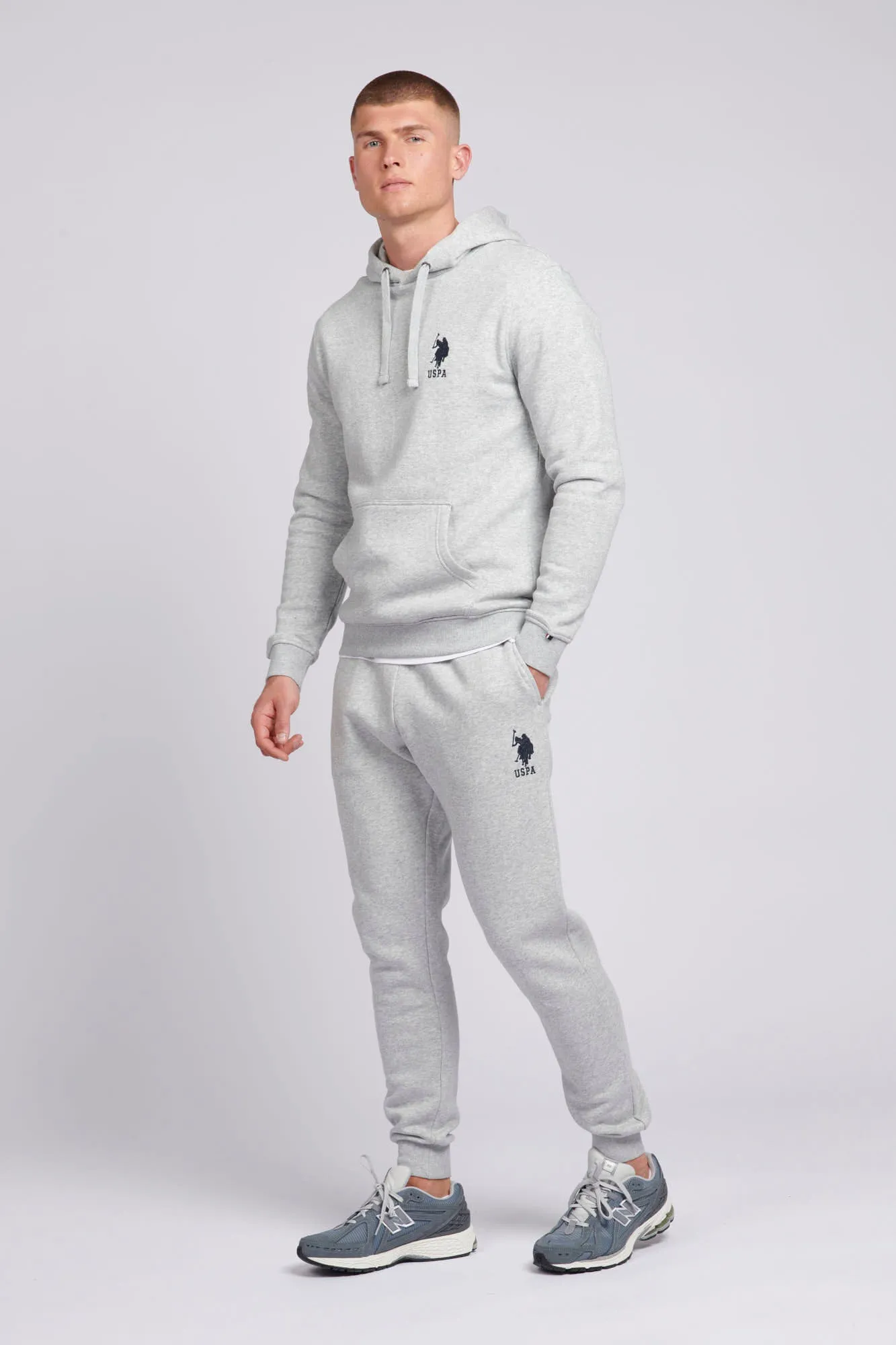 Mens Player 3 Joggers in Mid Grey Marl