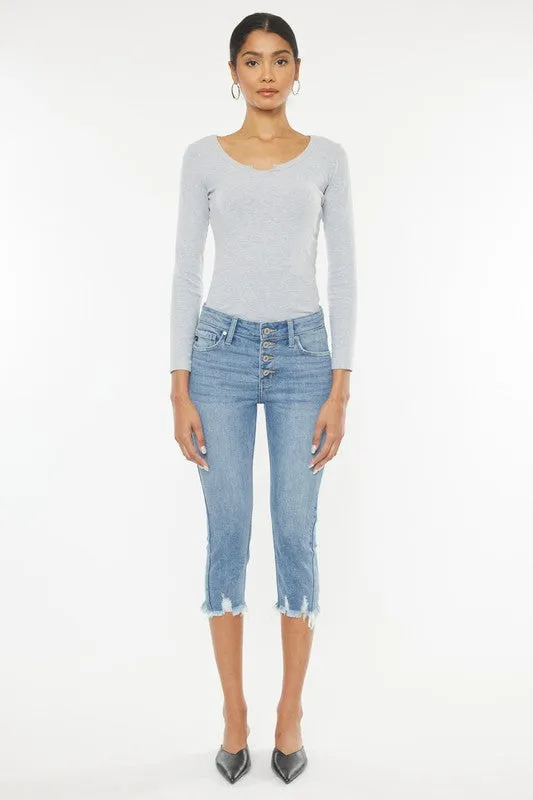 MID RISE CAPRI JEAN PANTS | KANCAN