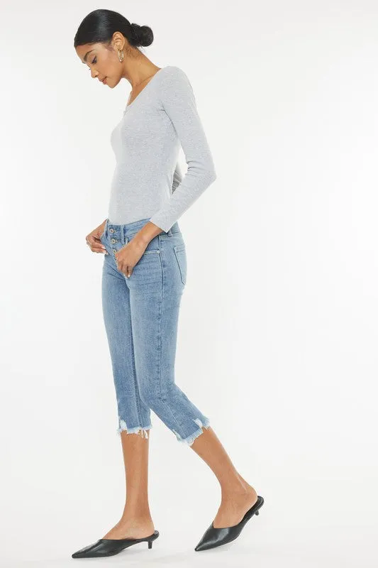 MID RISE CAPRI JEAN PANTS | KANCAN