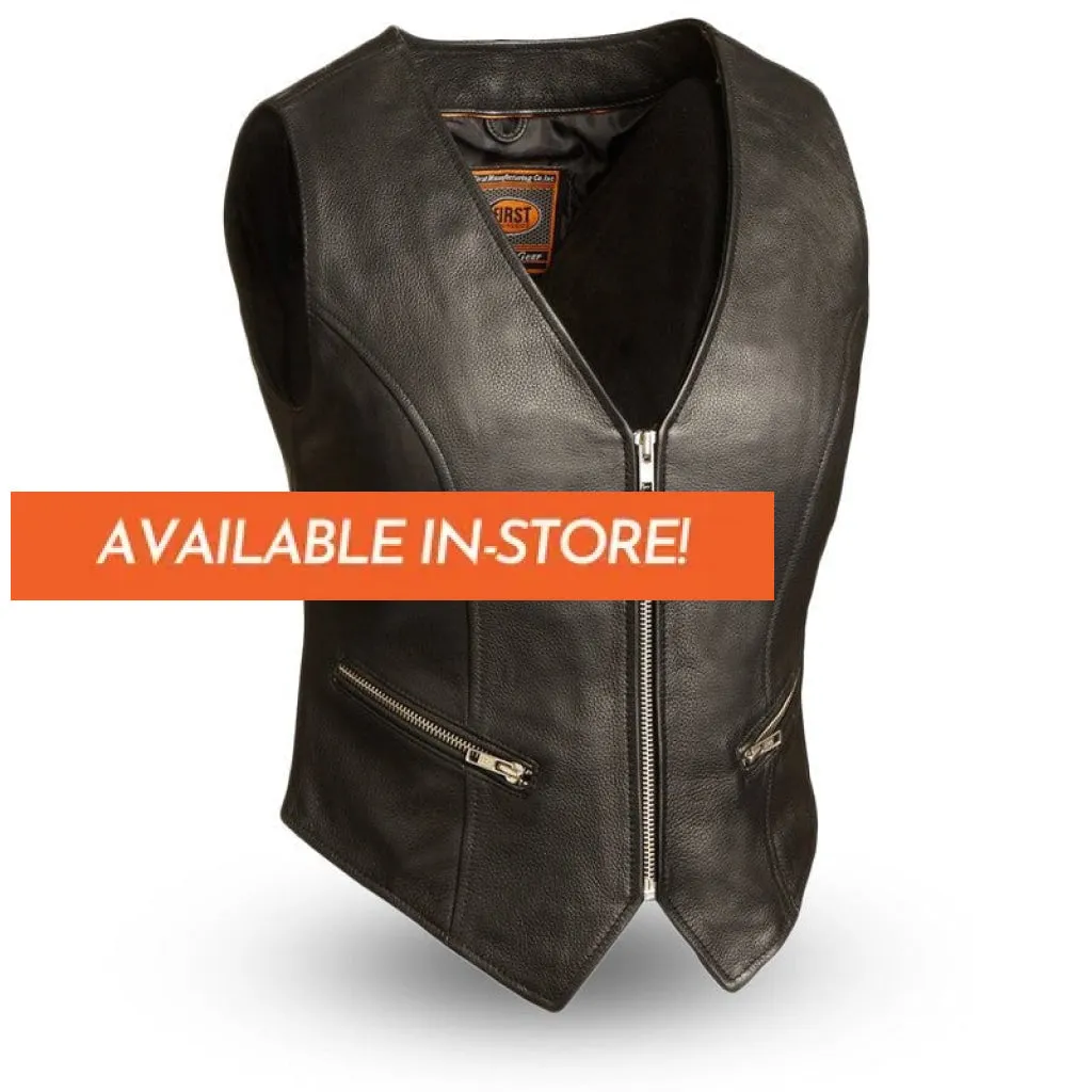 Montana Women's Motorcycle Leather Vest  - Extreme Biker Leather