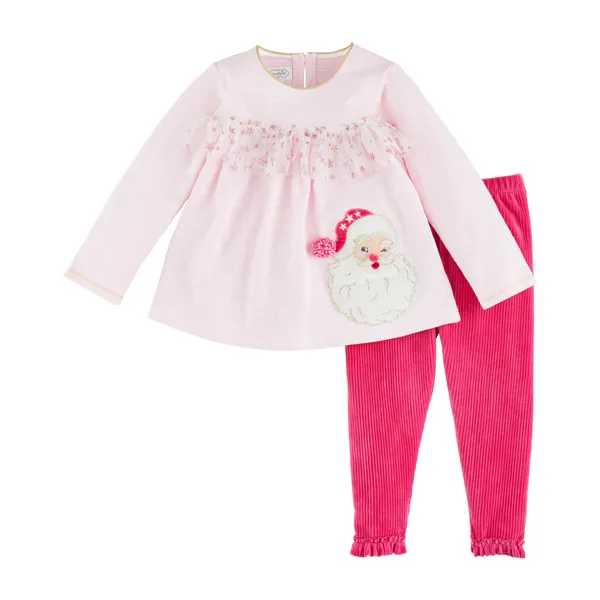 Mud Pie Pink Santa Tunic & Leggings