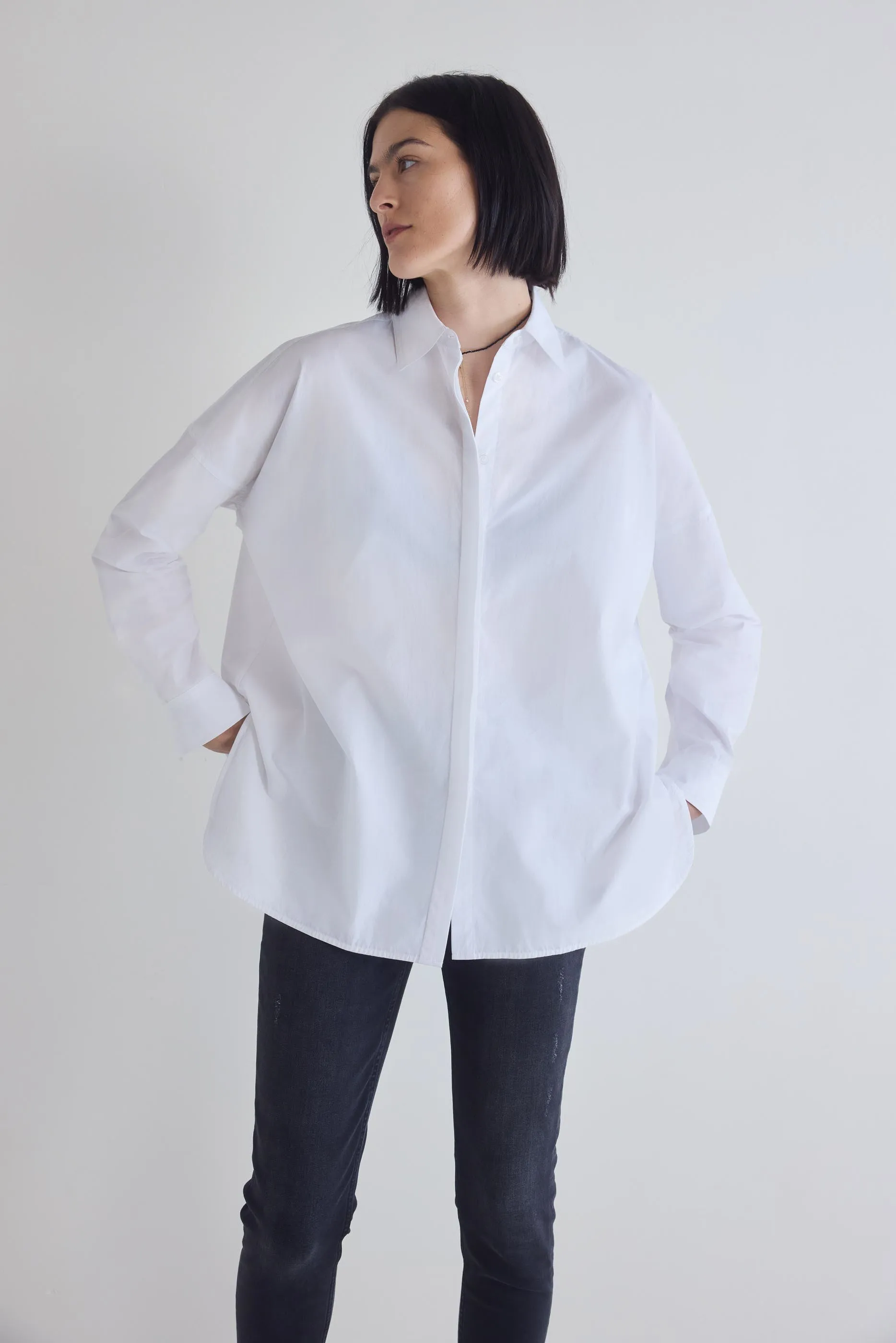 Non-Iron Refine Oversized Tunic