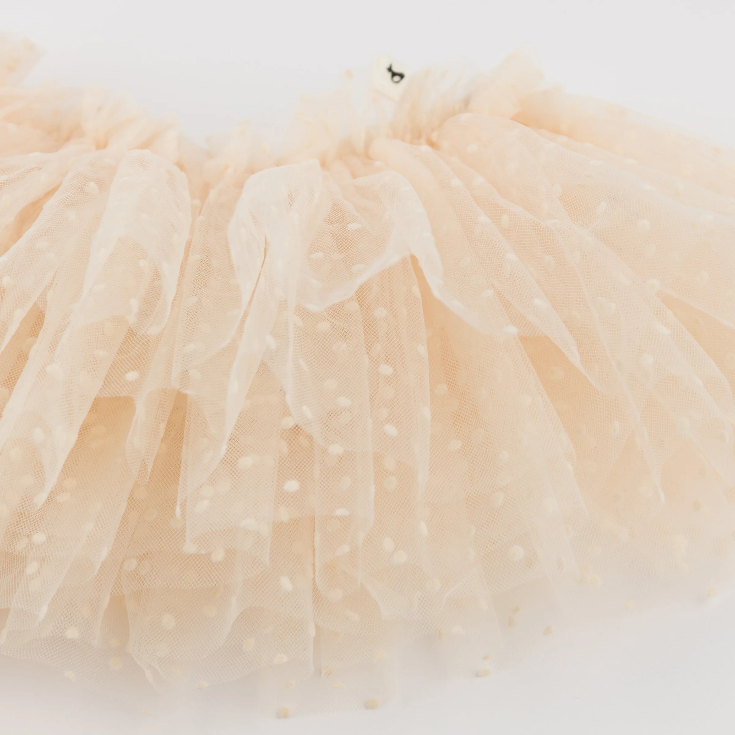 oh baby! Velvet Mini Dot Mesh Four Layer Tutu Skirt - Vintage Snow