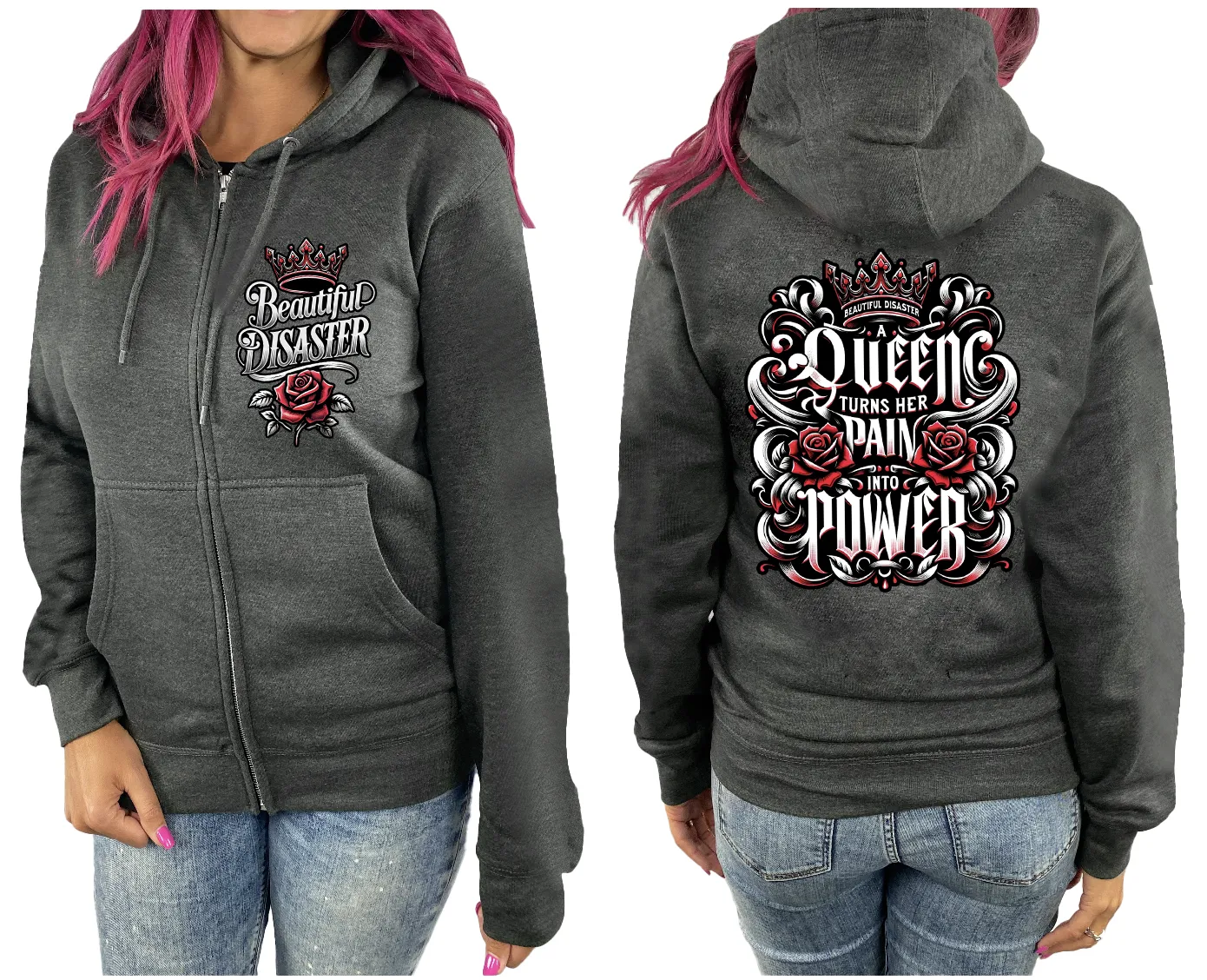 Pain Into Power Zip Hoodie