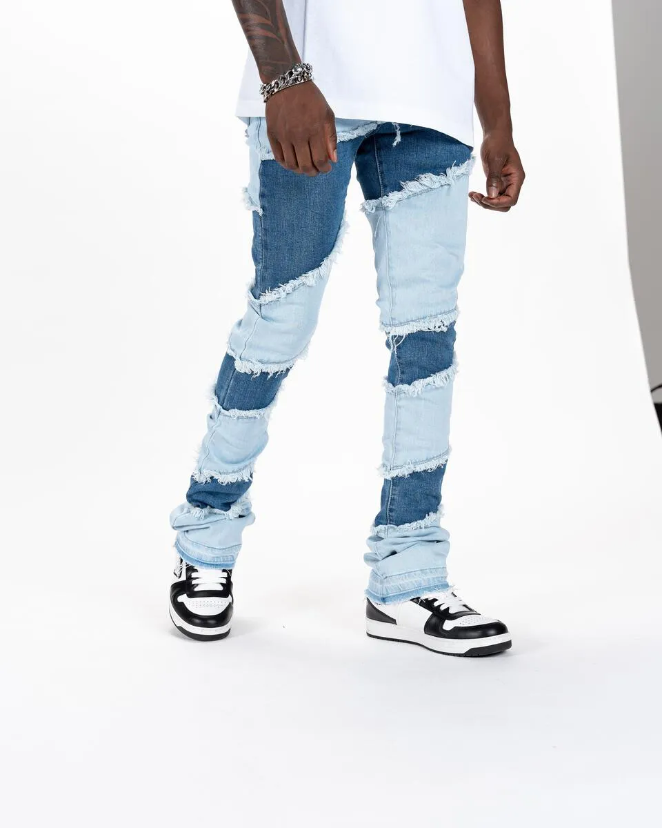 Pheelings EMBRACE THE JOURNEY FLARE STACK DENIM (LIGHT/MEDIUM BLUE)