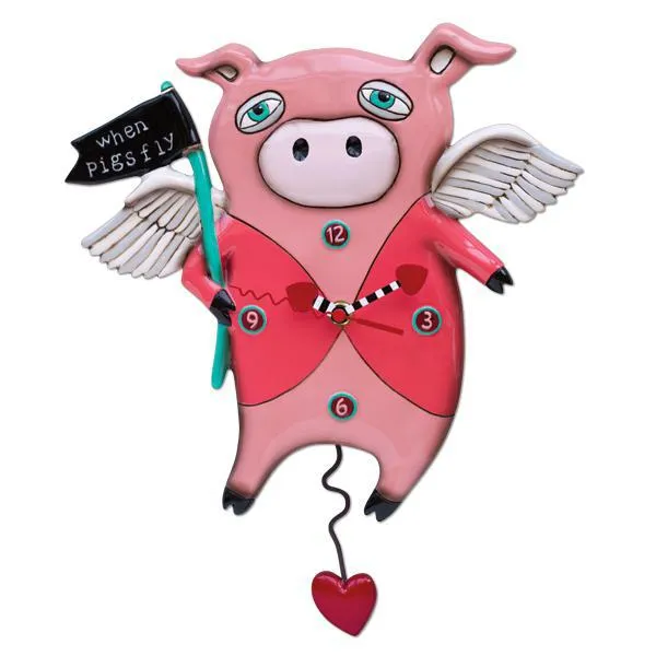 Pigs Fly Allen Desgin Clock