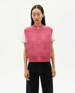 Pink links mica knitted vest