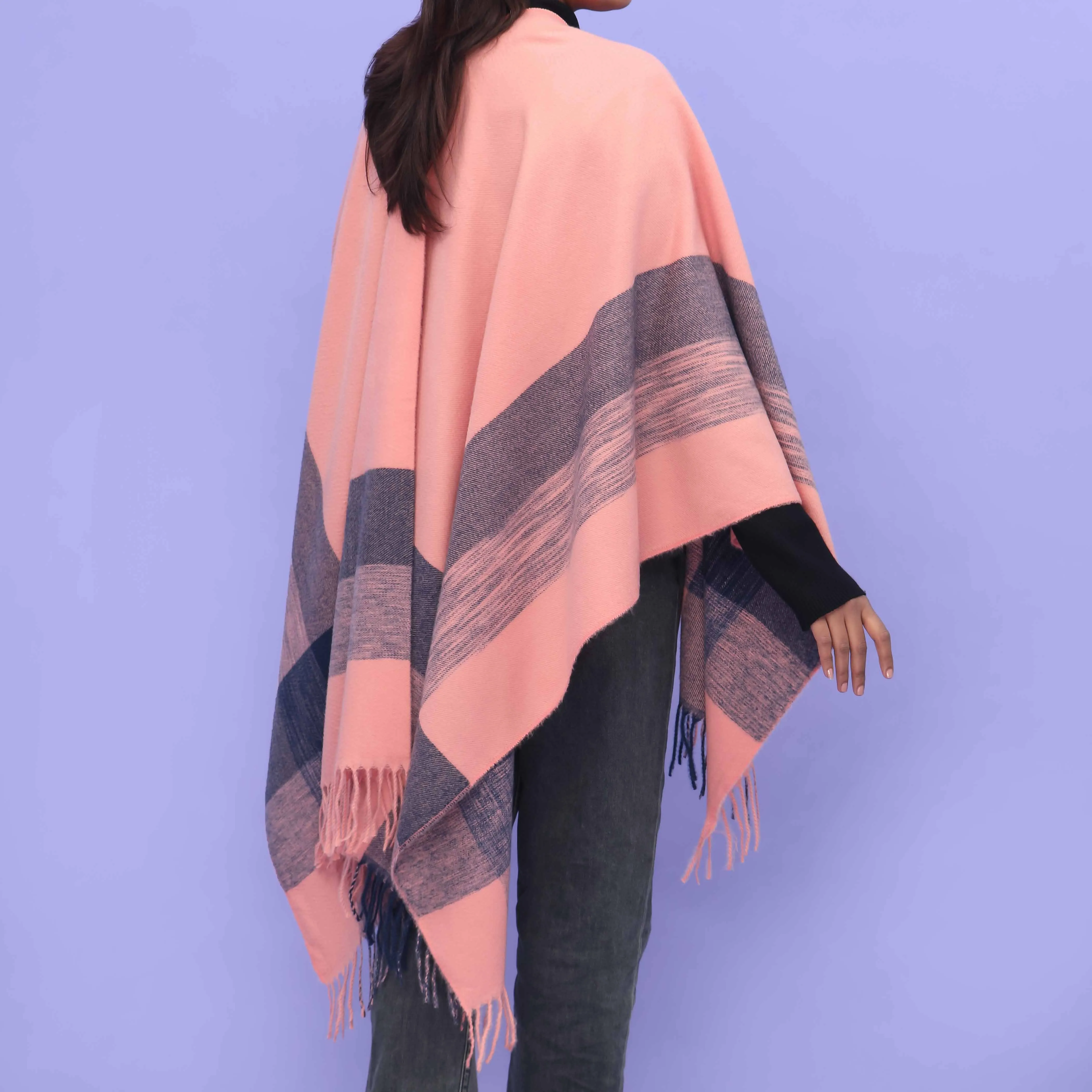 Pink Winter Cape Shawl PN4708