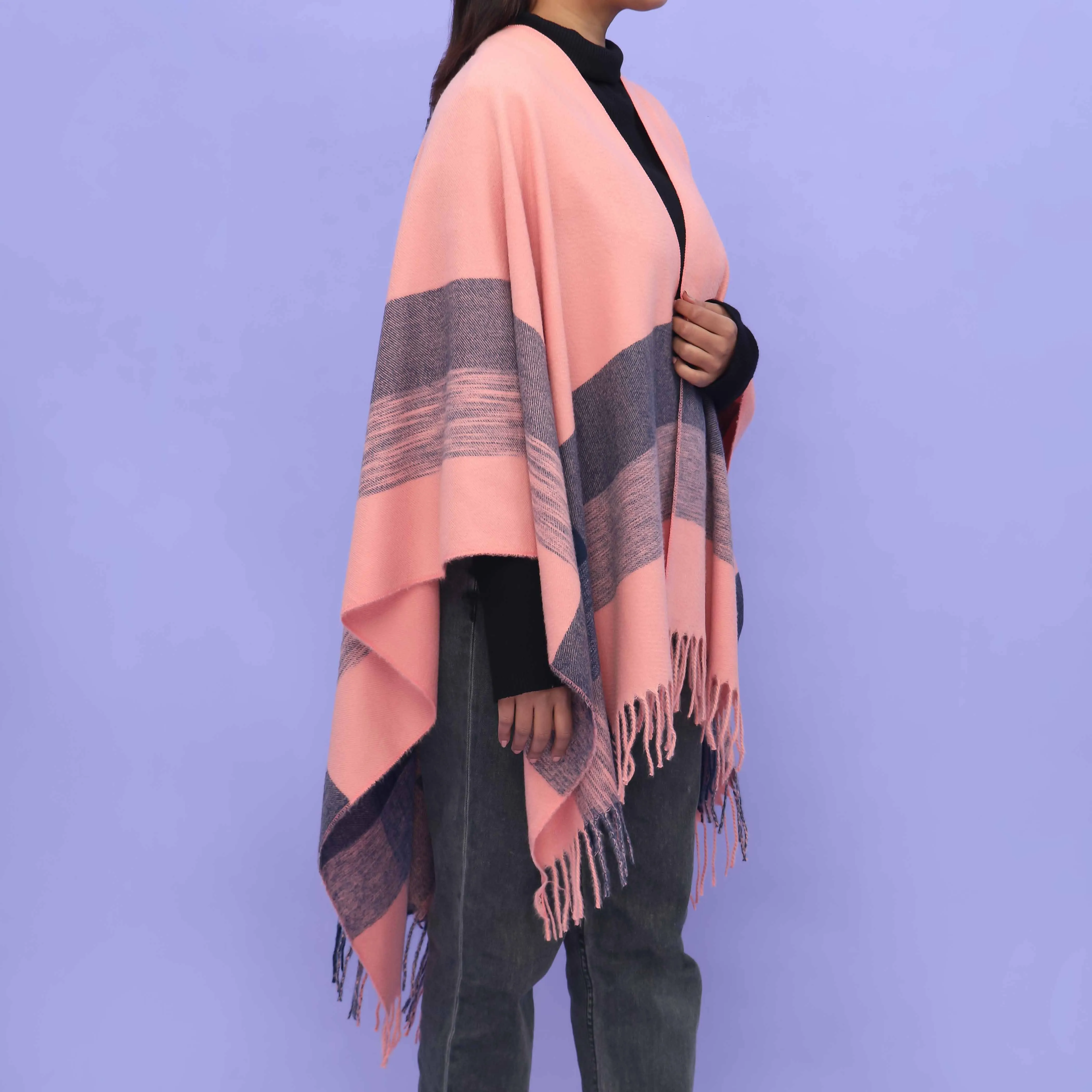 Pink Winter Cape Shawl PN4708