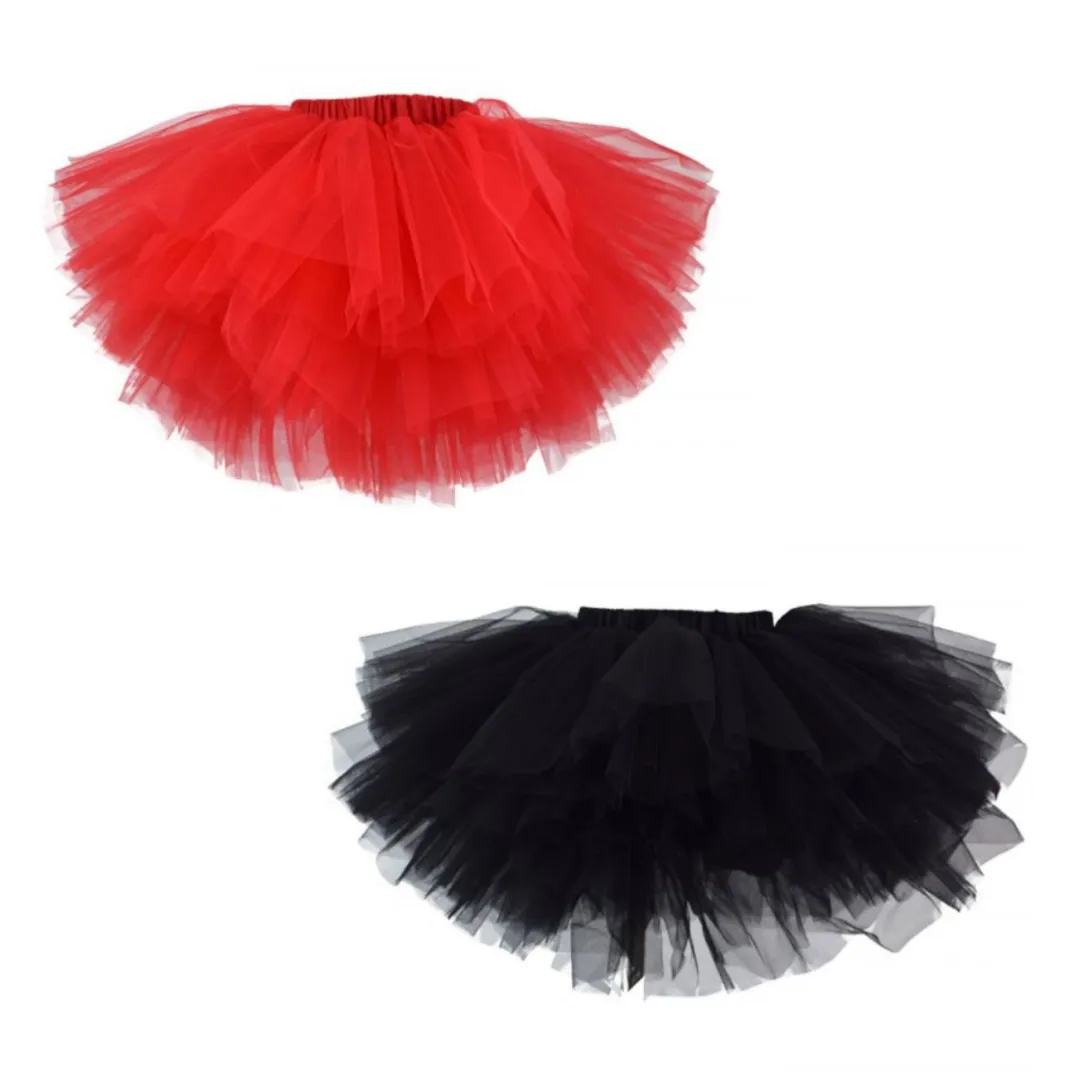 Poofy Tutu Skirts - Red or Black