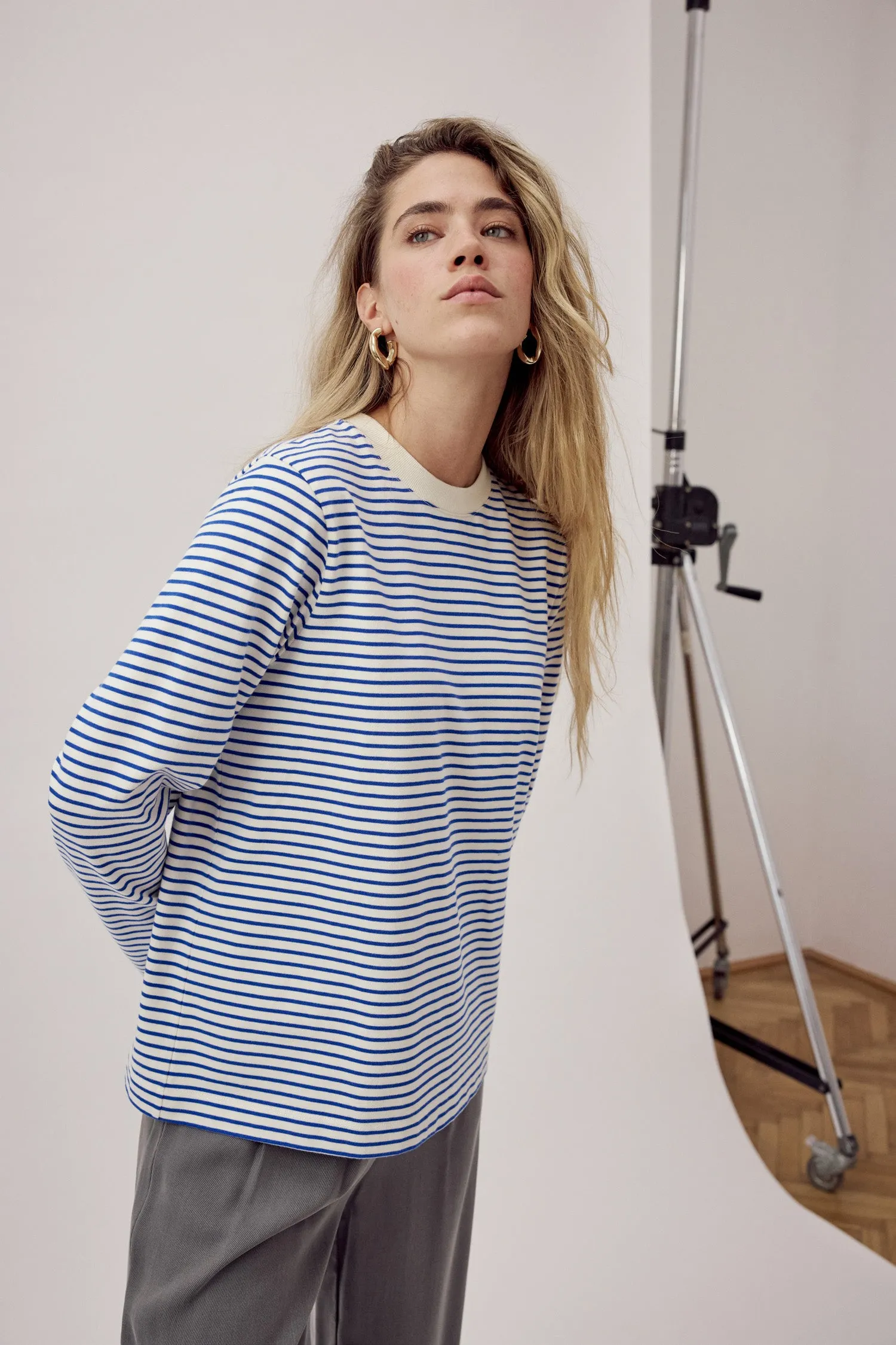 Rana Striped Longsleeve Ecru Blue