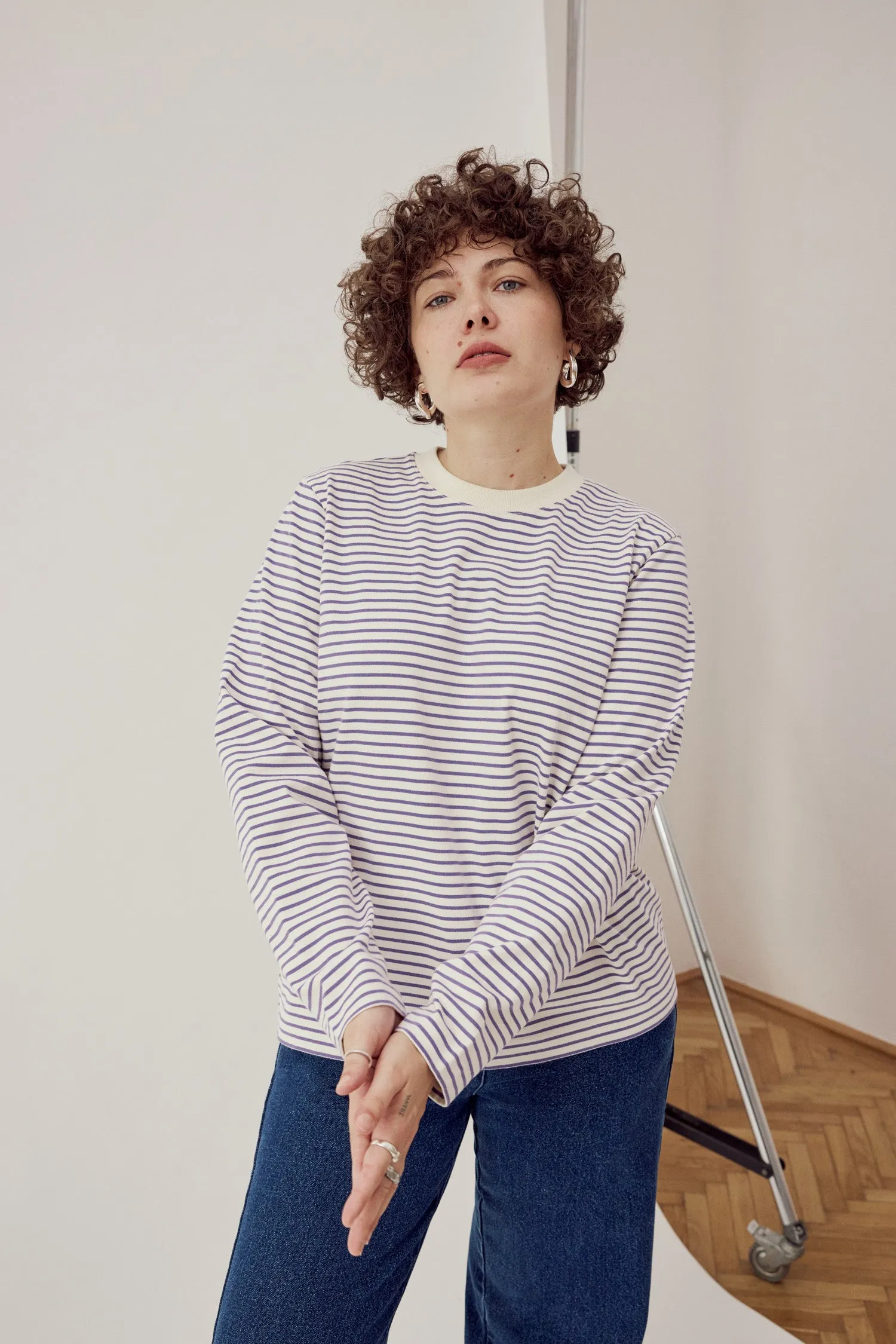 Rana Striped Longsleeve Ecru Purple