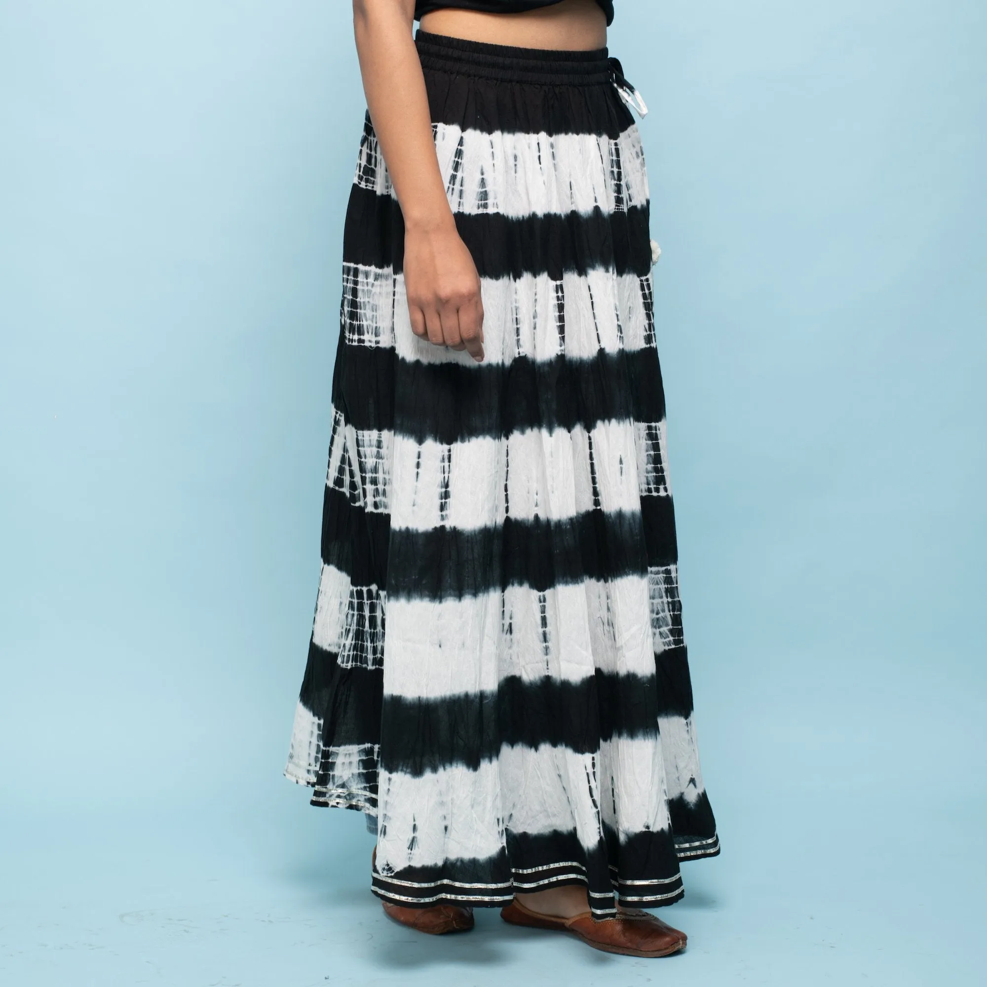 Rang Deep Women Black-Grey Long Tyi-dye Skirt Skirt