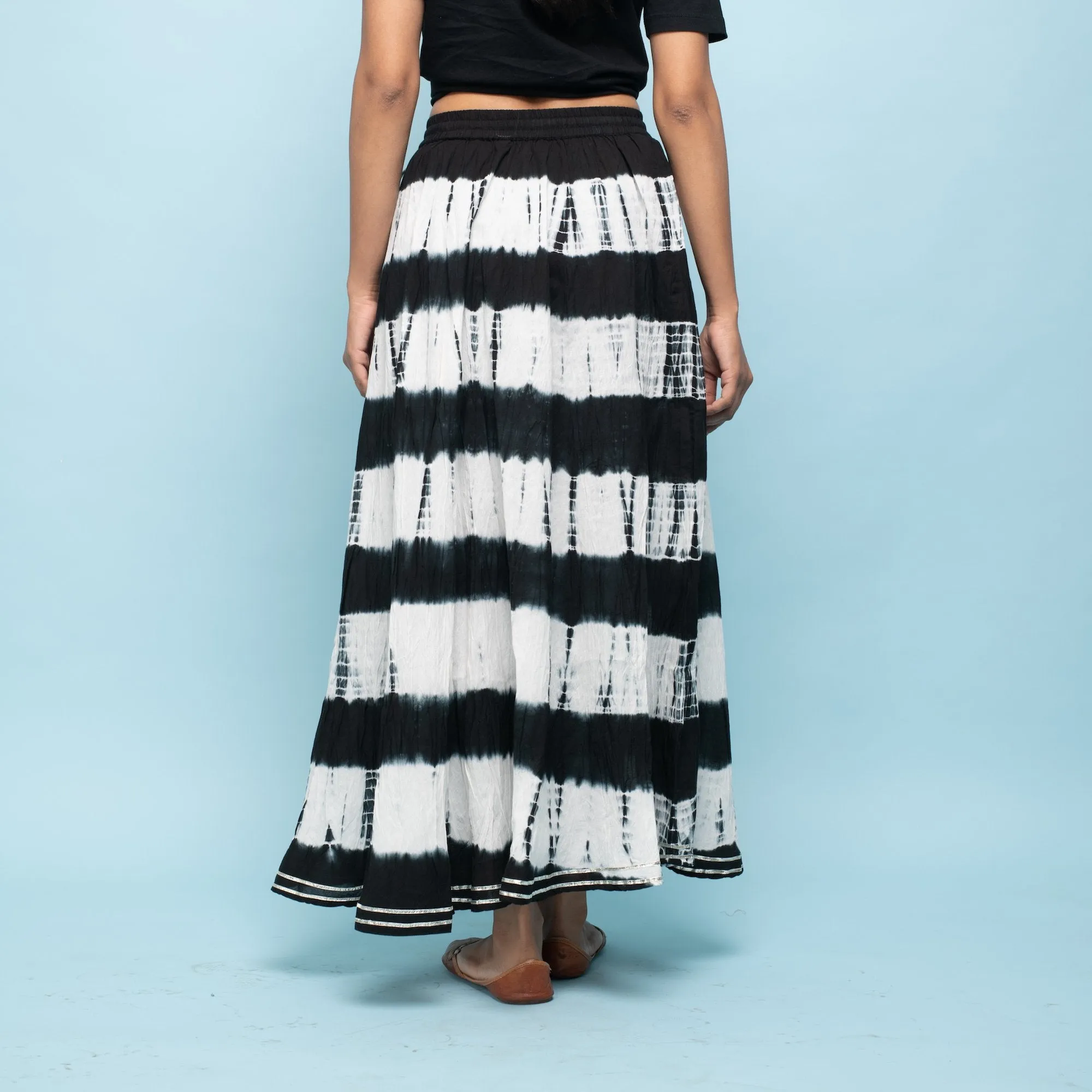 Rang Deep Women Black-Grey Long Tyi-dye Skirt Skirt