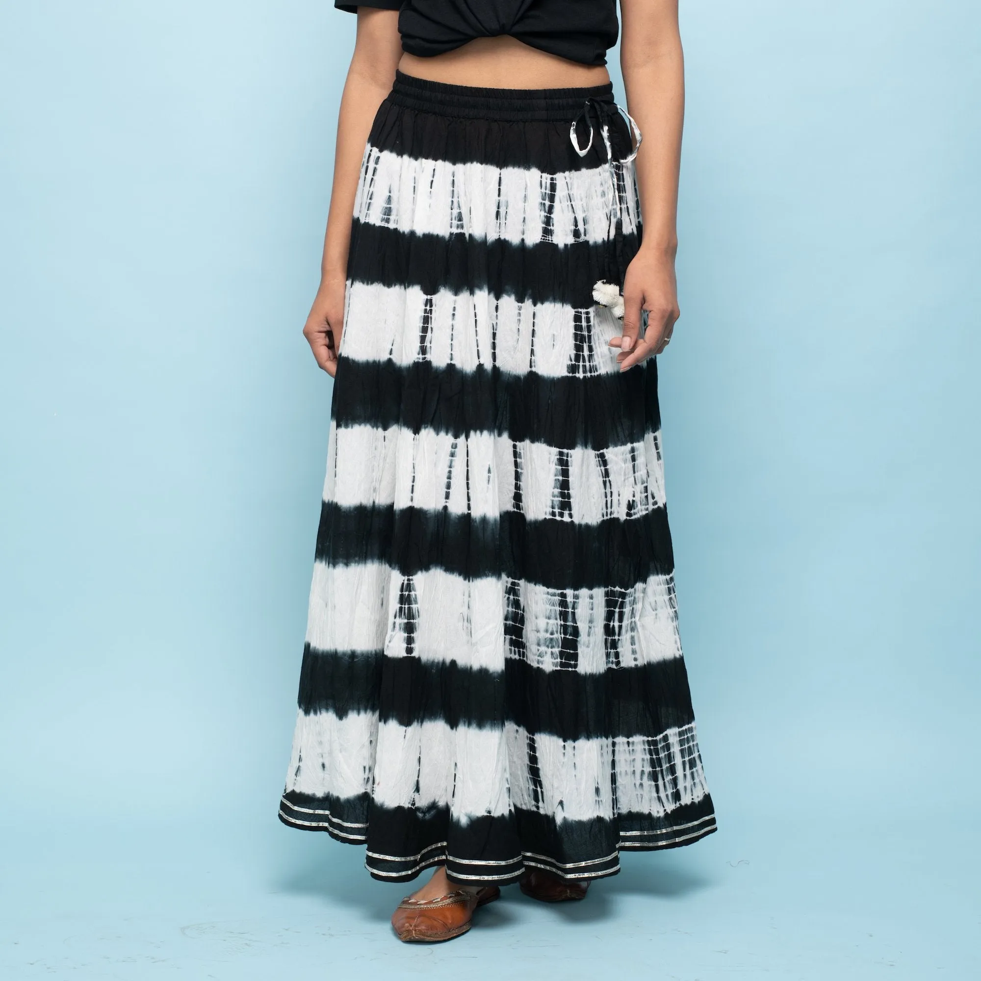 Rang Deep Women Black-Grey Long Tyi-dye Skirt Skirt