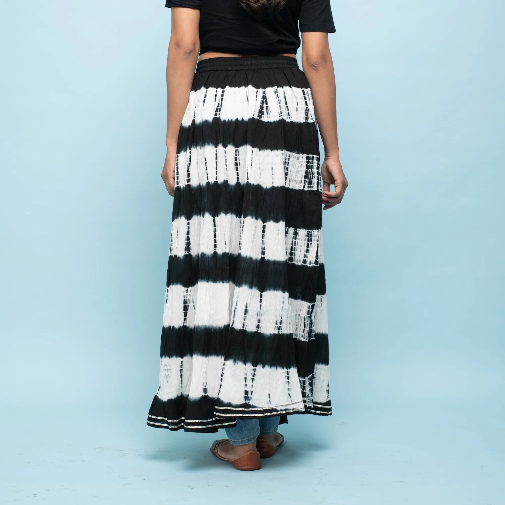 Rang Deep Women Black-Grey Long Tyi-dye Skirt Skirt