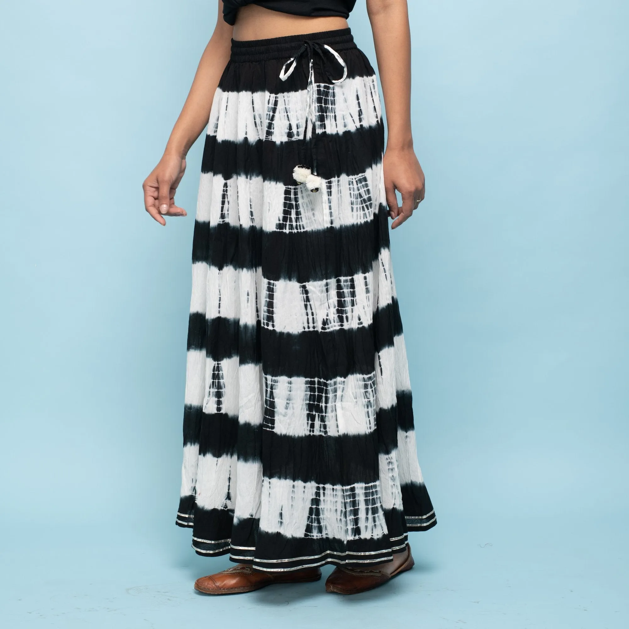 Rang Deep Women Black-Grey Long Tyi-dye Skirt Skirt