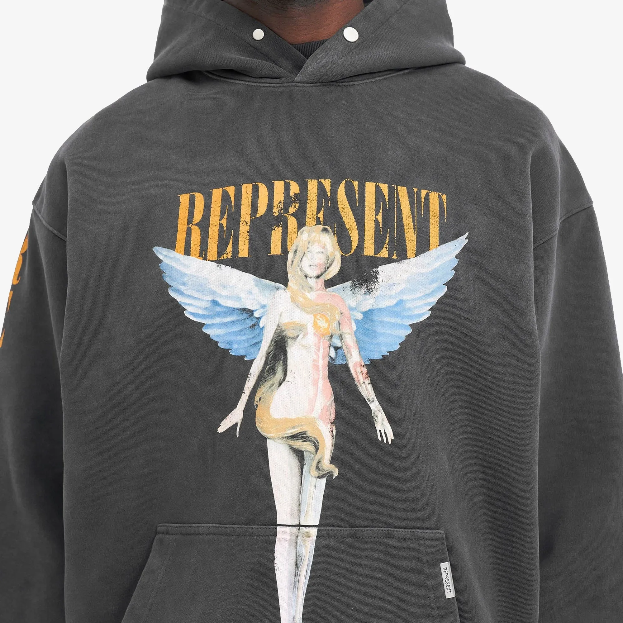 Represent | REBORN HOODIE  { AGED BLACK