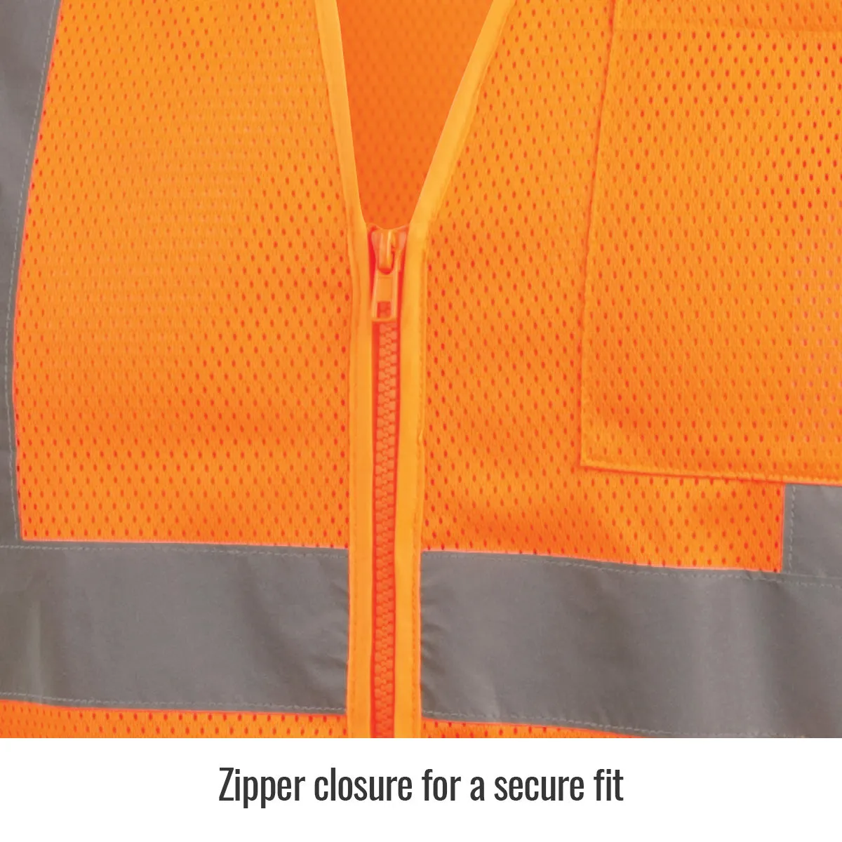 Revco VS2020-OR Orange ANSI Class 2 Standard Polyester Hi-Vis Safety Vest (1 Vest)