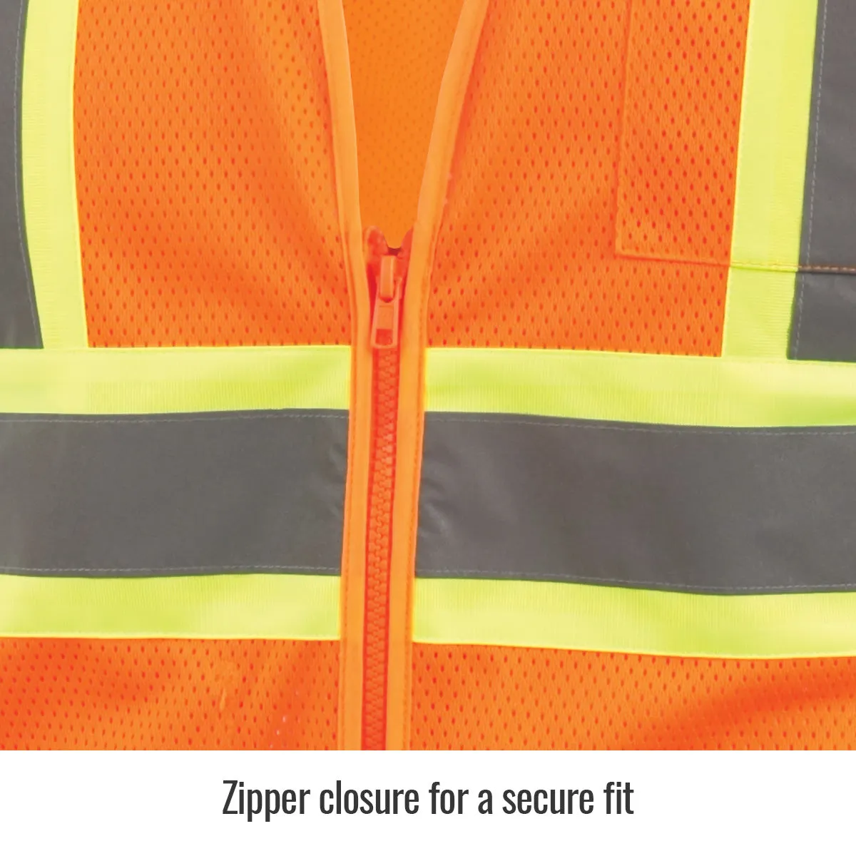 Revco VS2022-OR Orange ANSI Class 2 Two-Tone Polyester Hi-Vis Safety Vest (1 Vest)