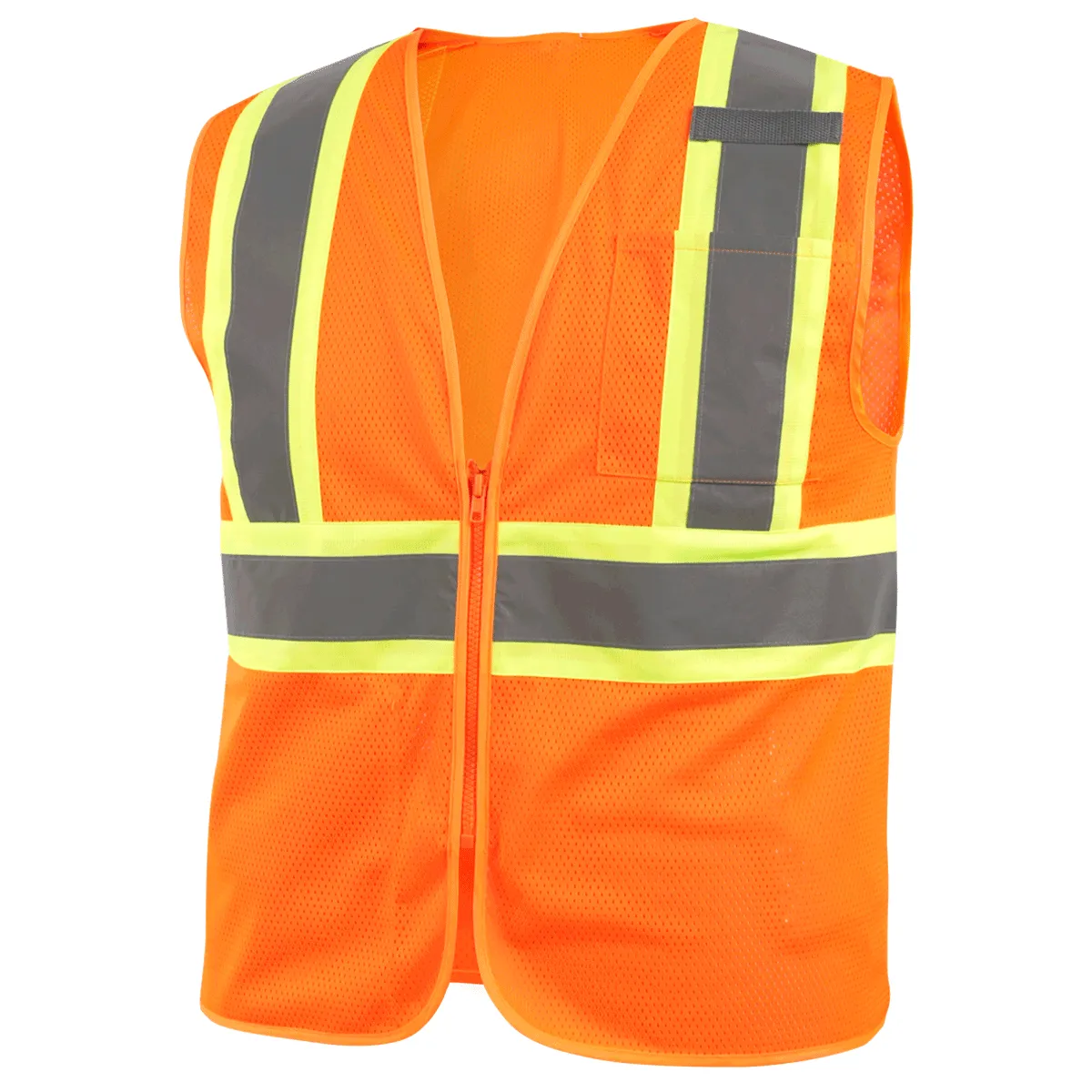 Revco VS2022-OR Orange ANSI Class 2 Two-Tone Polyester Hi-Vis Safety Vest (1 Vest)