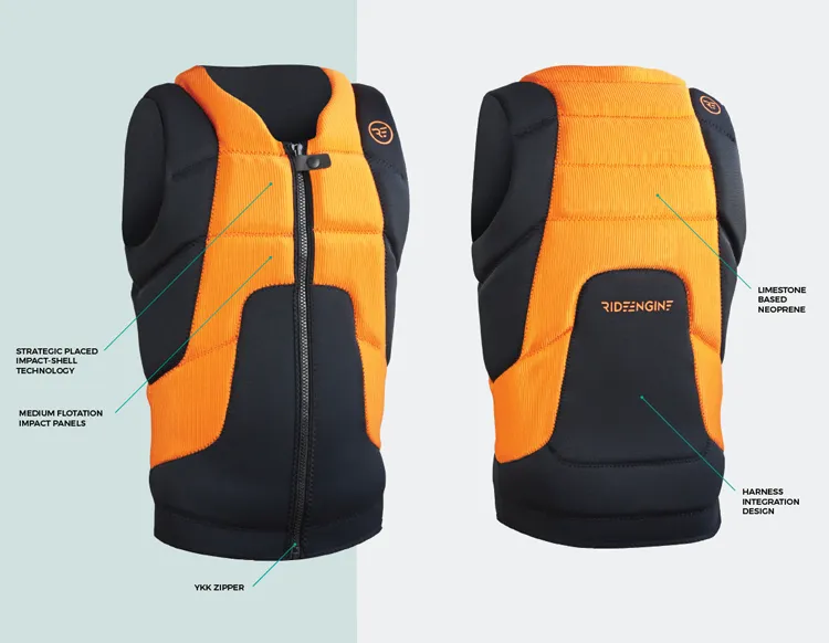 Ride Engine Defender HF Impact Vest-High Vis Orange