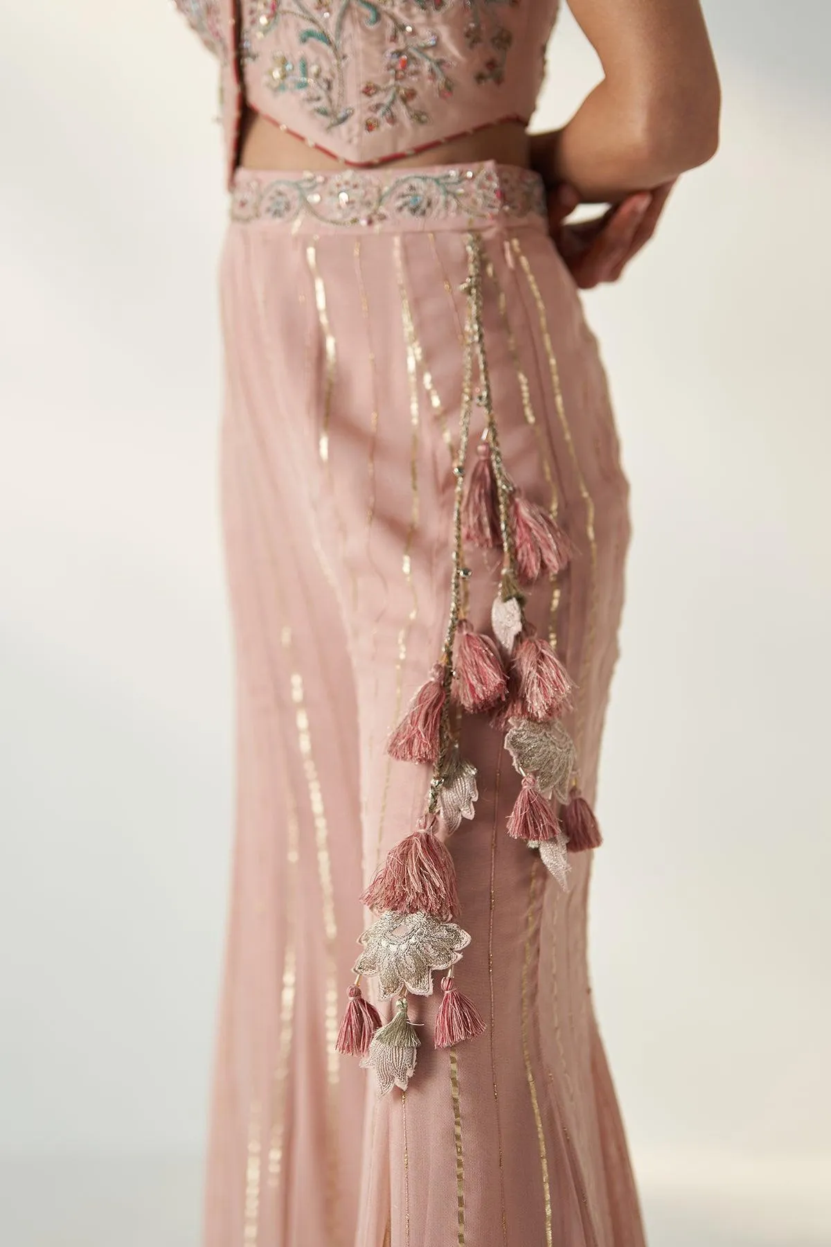 Ridhi Blush Pink Gilet Sharara Set